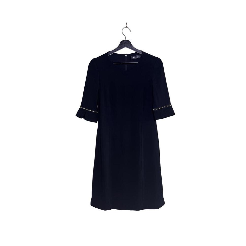 Versace Medusa Stud Sleeve Mini Dress Black Size 38